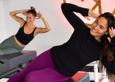 Oblique plank on the reformer